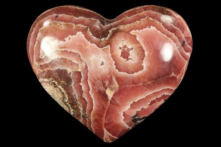 Polished Rhodochrosite Heart - Argentina #83344